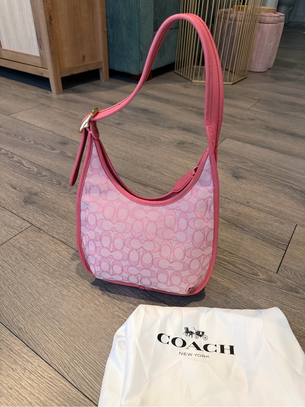 coach ergo signature jacquard taffy/brass